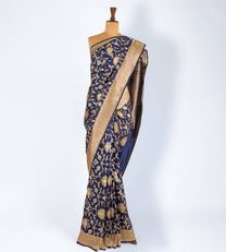 Blue Banaras Silk Saree1