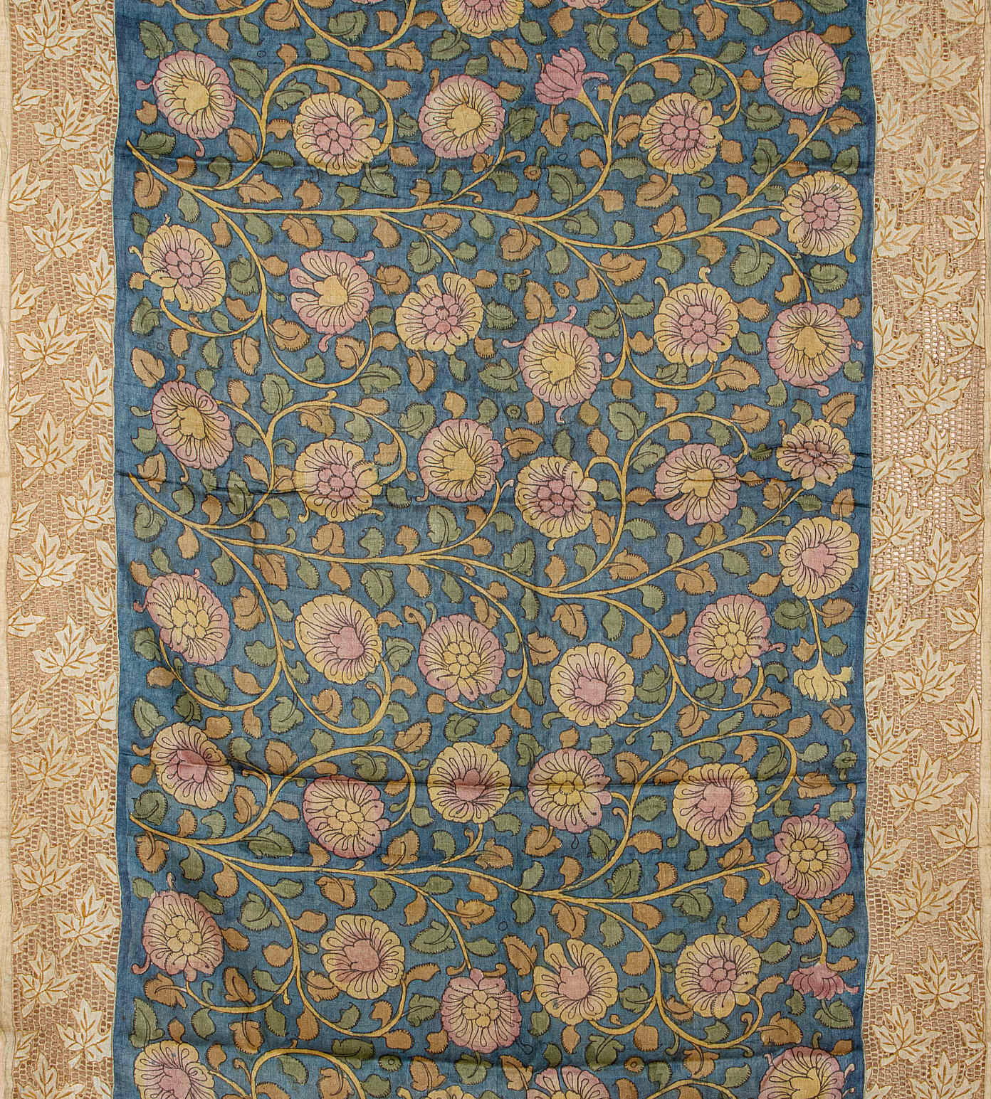 Blue Tussar Cut Work Saree2