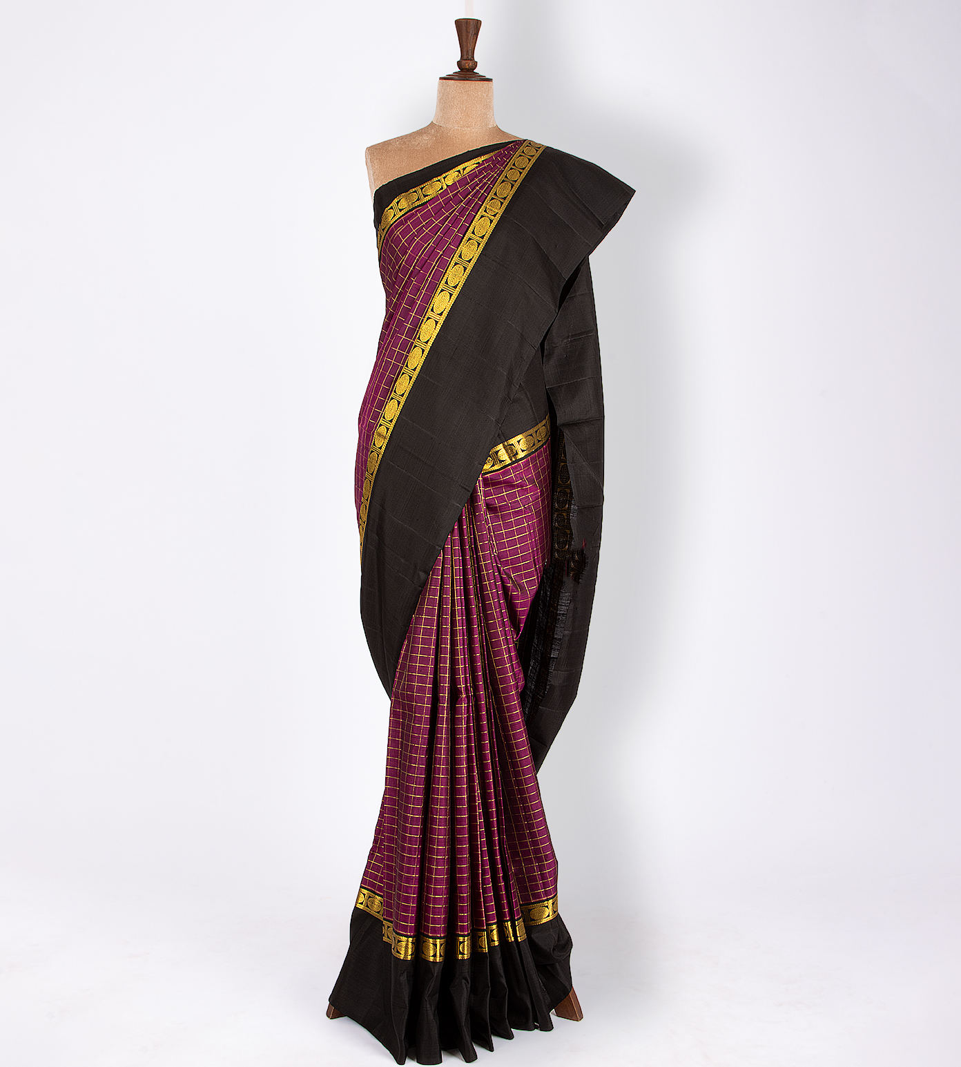 Dark Pink Kanchipuram Silk Saree1