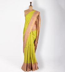 Yellow And Green Kanchipuram Silk Saree1