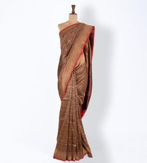 Brown Banaras Silk Saree1