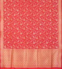 Orangish Pink Banaras Silk Saree3