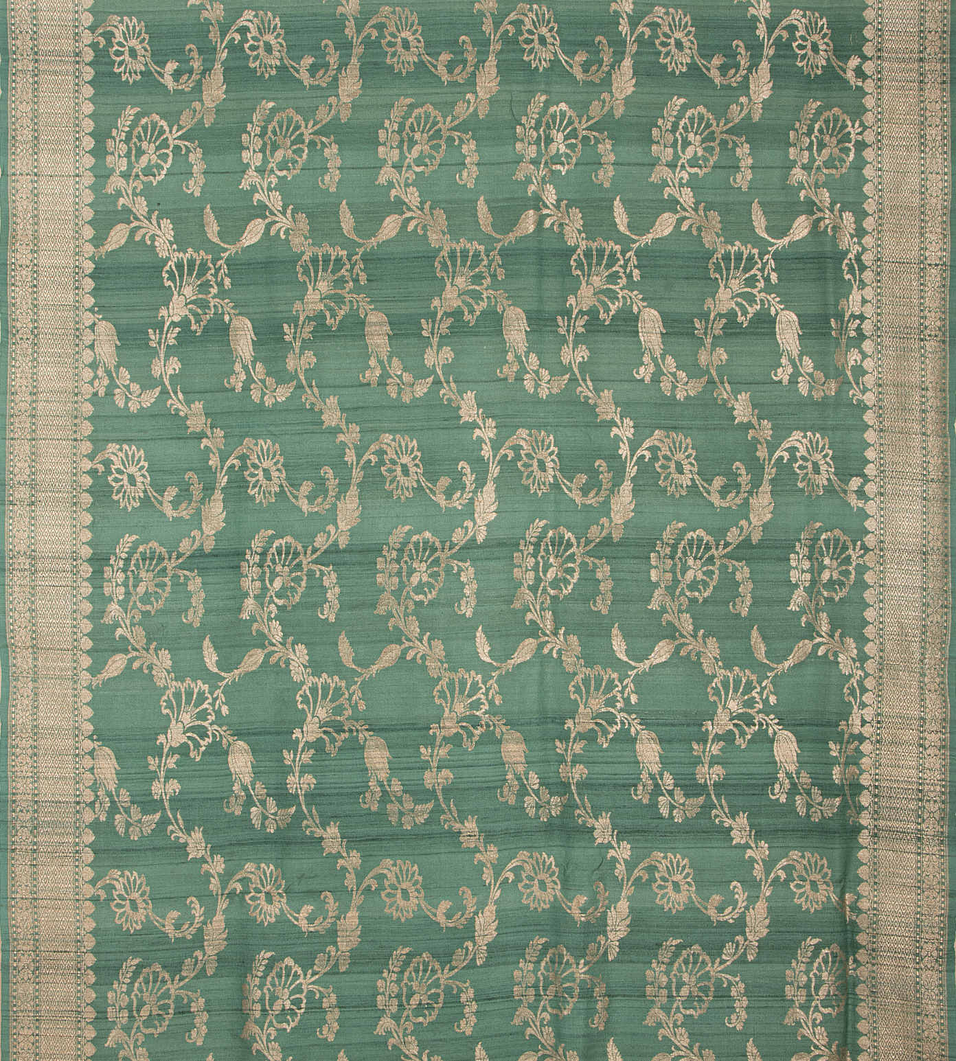 Green Tussar Georgette saree2