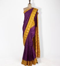 Bright Purple Gadwal Silk Saree1