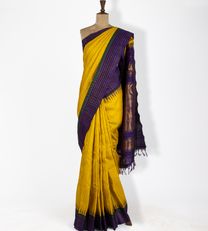  Yellow Gadwal Silk Saree1