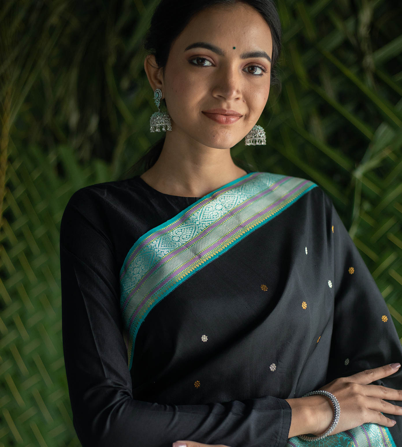 Black Kanchipuram Silk Saree