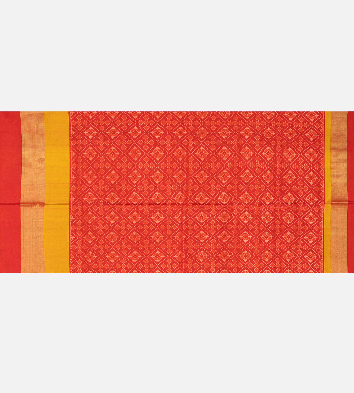 Yellow And Green Ikkat Silk Saree4