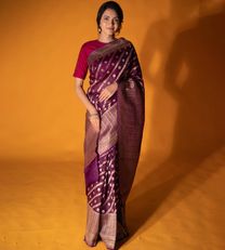 Purple Banaras Georgette Saree2