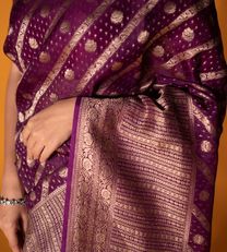 Purple Banaras Georgette Saree3