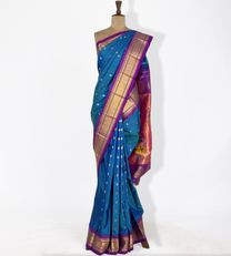 Blue Gadwal Paithani Silk Saree1