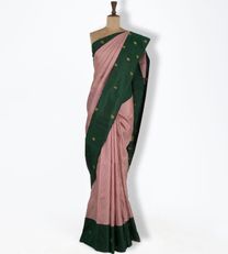 White And Dark Pink Kanchipuram Silk Saree1