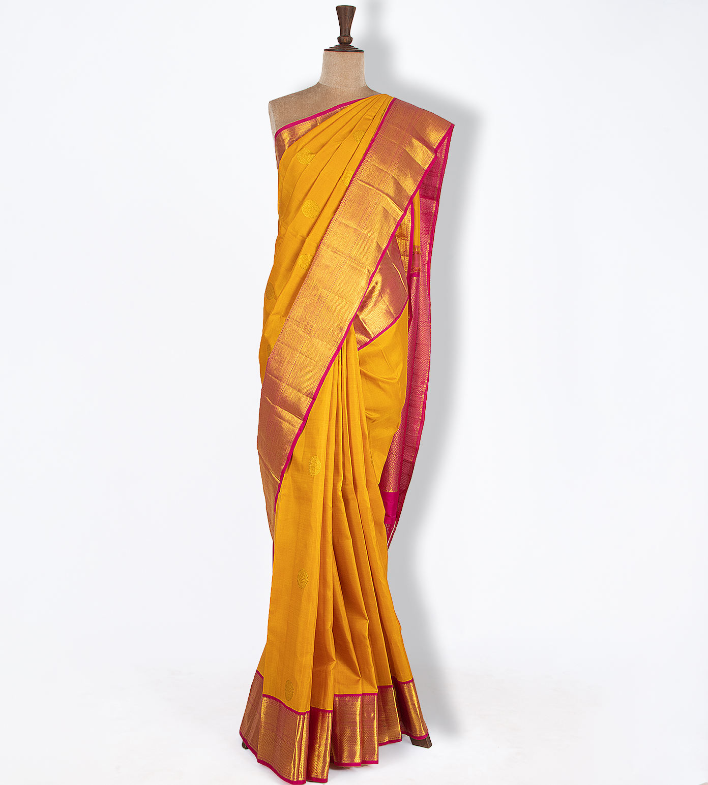Yellow Kanchipuram Silk Saree