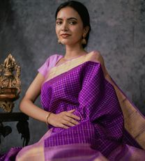 Purple Kanchipuram Silk Saree4