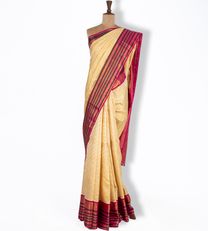 White And Yellow Kanchipuram Silk Saree1