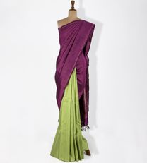 Green And Purple Kanchipuram Silk Saree1