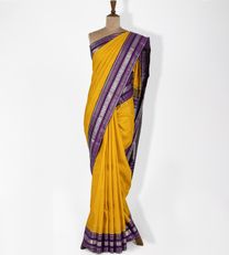 Yellow Kanchipuram Silk Saree1