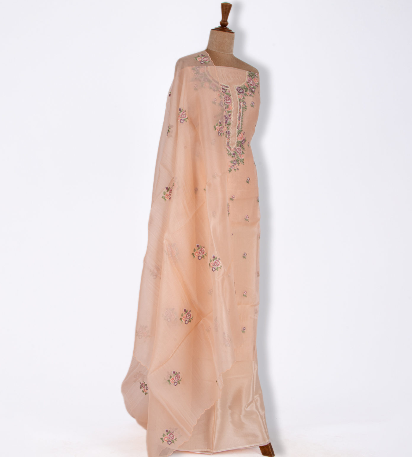 Light Peach Organza Salwar2