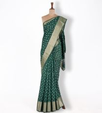 Green Chaniya Bandhani Silk Saree1