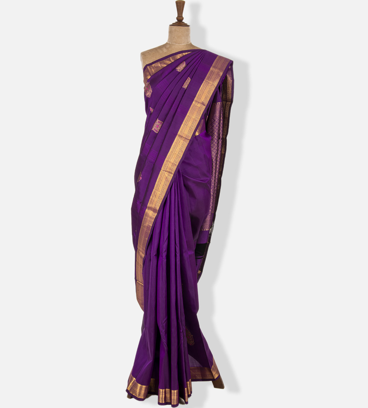 Purple Kanchipuram Silk Saree
