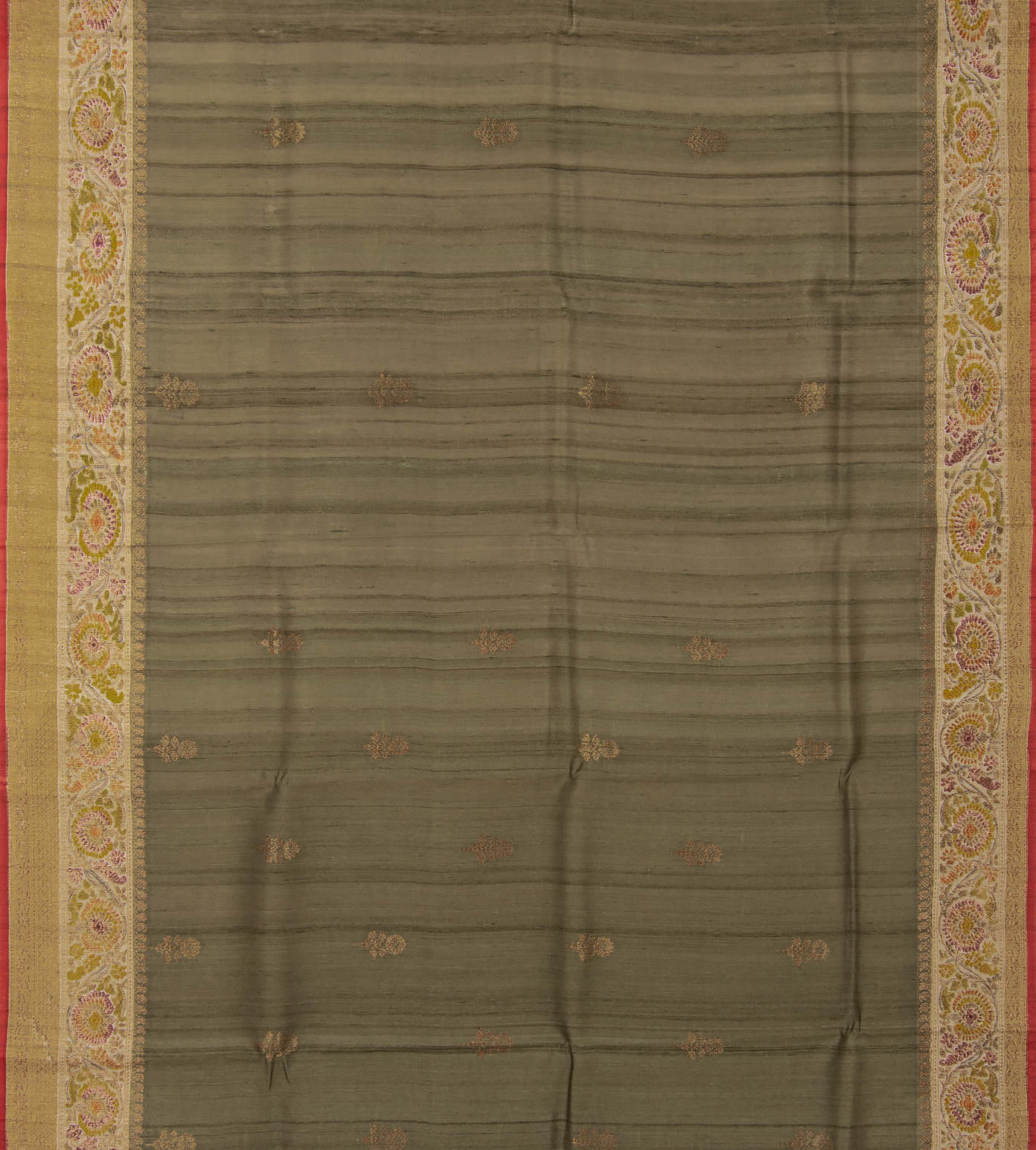 Olive Green Banaras Tussar Saree2
