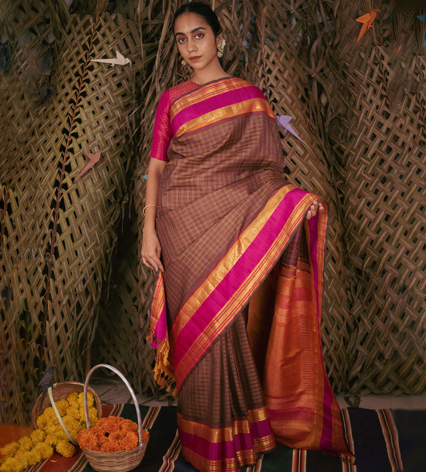 Brown Kanchipuram Silk Saree