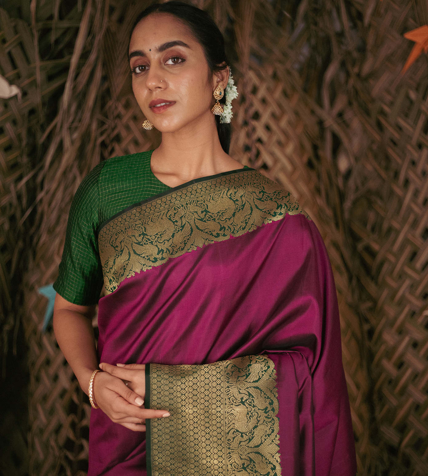 Purple Kanchipuram Silk Saree