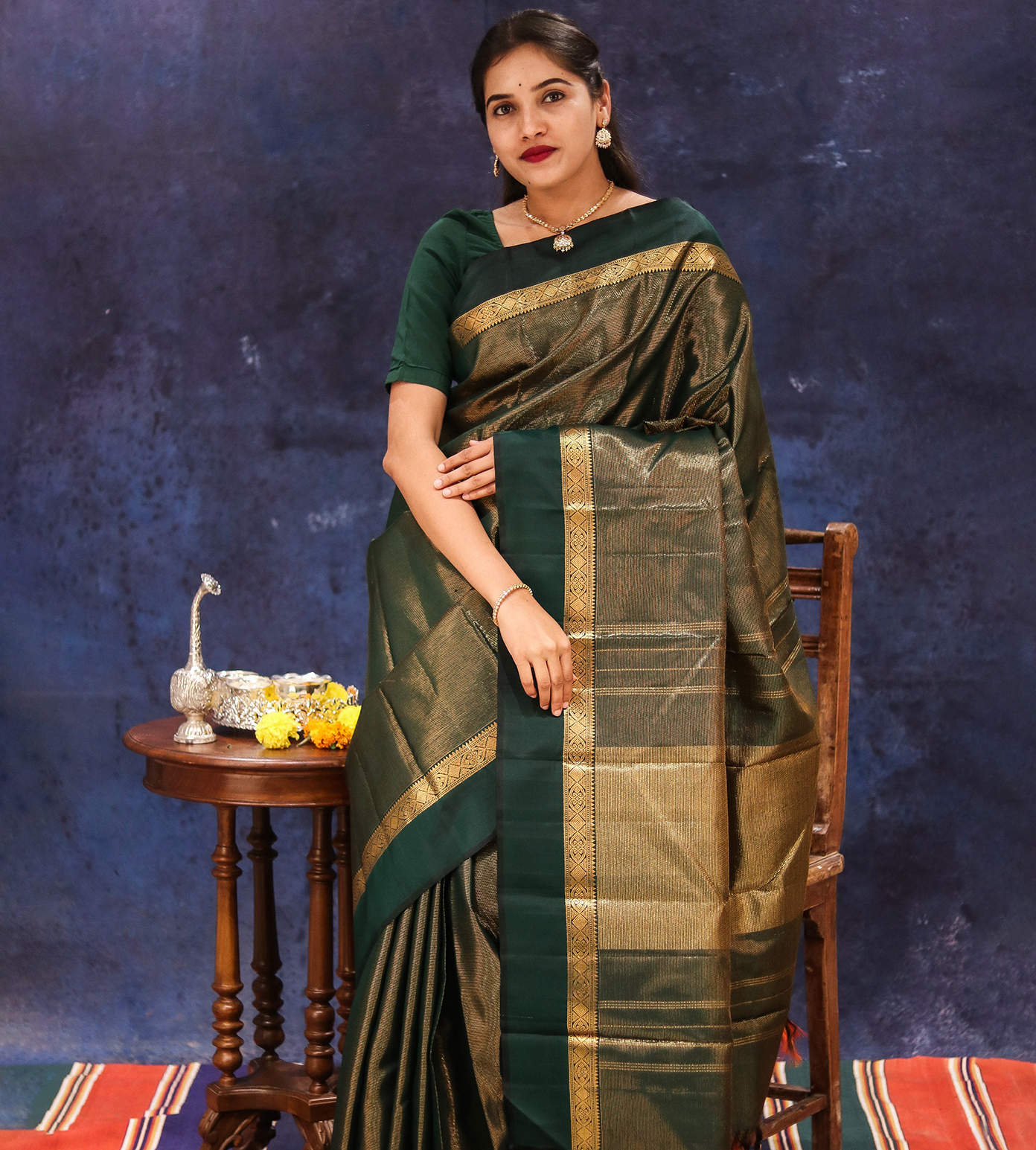 Green Kanchipuram Silk Saree2