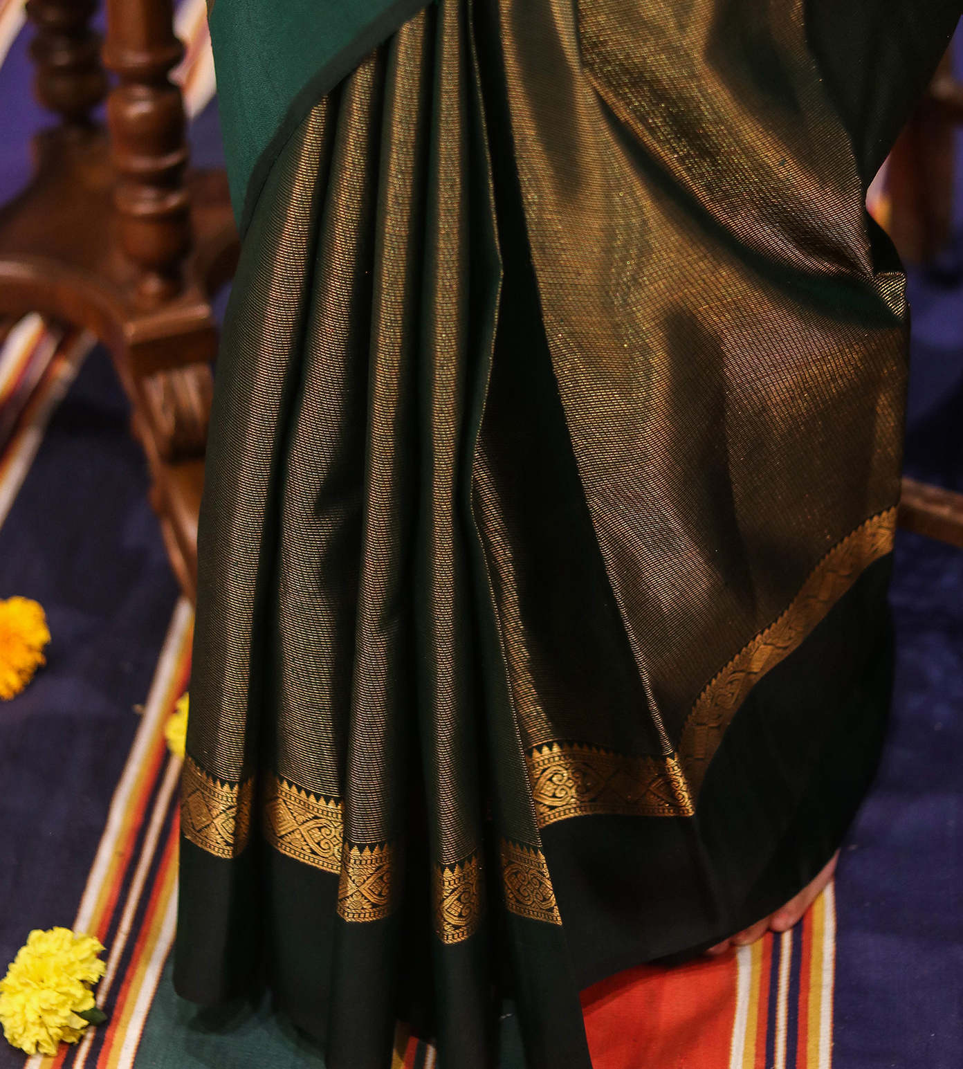 Green Kanchipuram Silk Saree3
