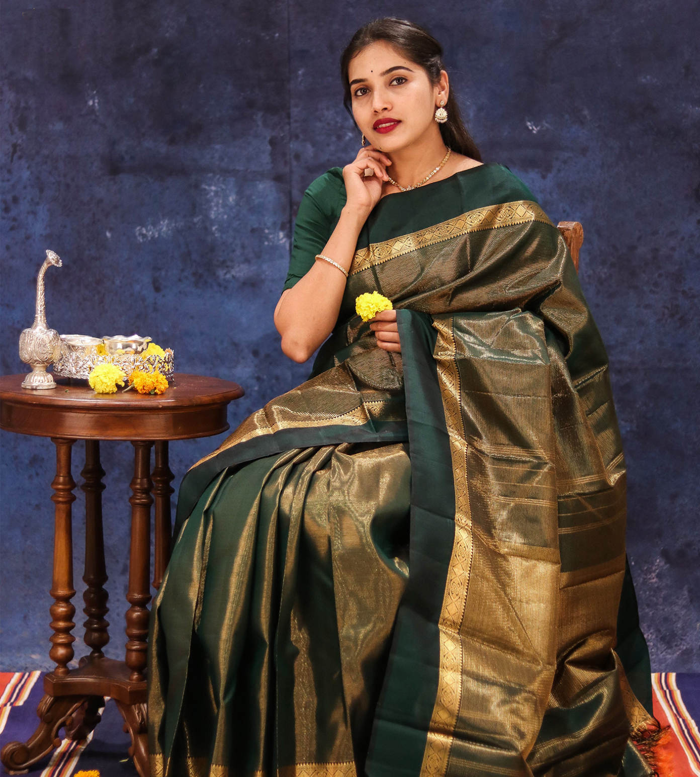 Green Kanchipuram Silk Saree4