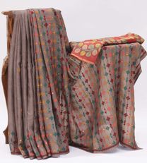 Grey Kutch Embroidered Tussar Saree1