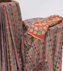 Grey Kutch Embroidered Tussar Saree2