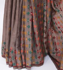 Grey Kutch Embroidered Tussar Saree4