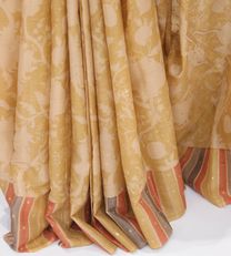 Pastel Yellow Printed Tussar with embroidery Saree3