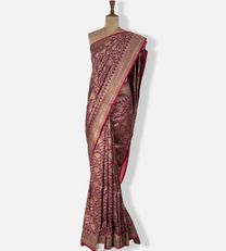 Deep Pink Banaras Silk Saree1