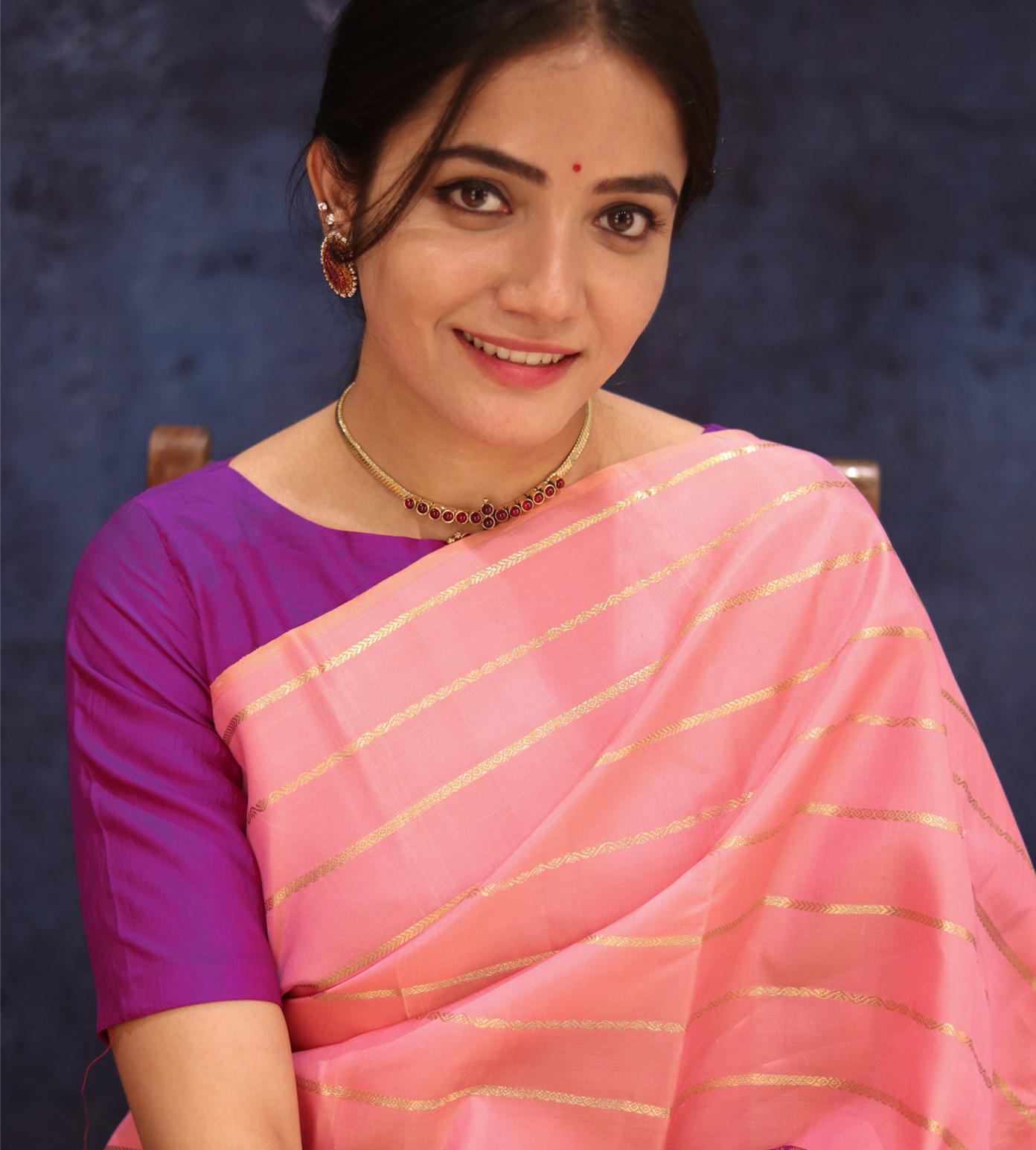 Pink Kanchipuram Silk Saree