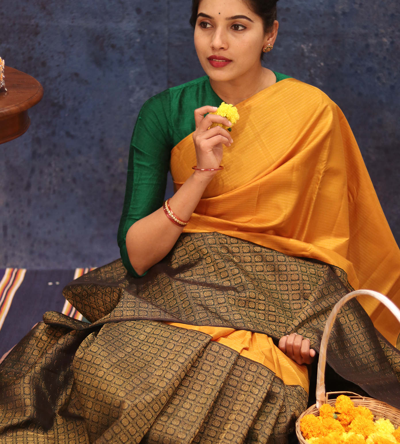 Yellow Kanchipuram Silk Saree2