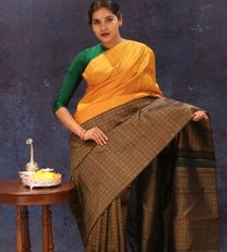 Yellow Kanchipuram Silk Saree3