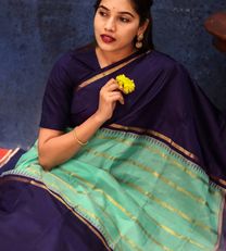 Sky Blue Kanchipuram Silk Saree4