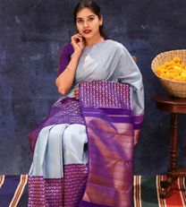 Powder Blue Kanchipuram Silk Saree4