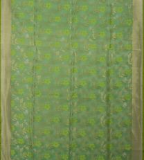 Leaf Green Kora Silk Saree2