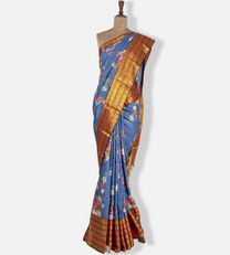 Azure Blue Kanchipuram Silk Saree1