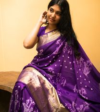 Purple Shibori Kanchipuram Silk Saree2