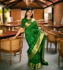 Green Shibori Kanchipuram Silk Saree1