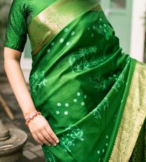 Green Shibori Kanchipuram Silk Saree3