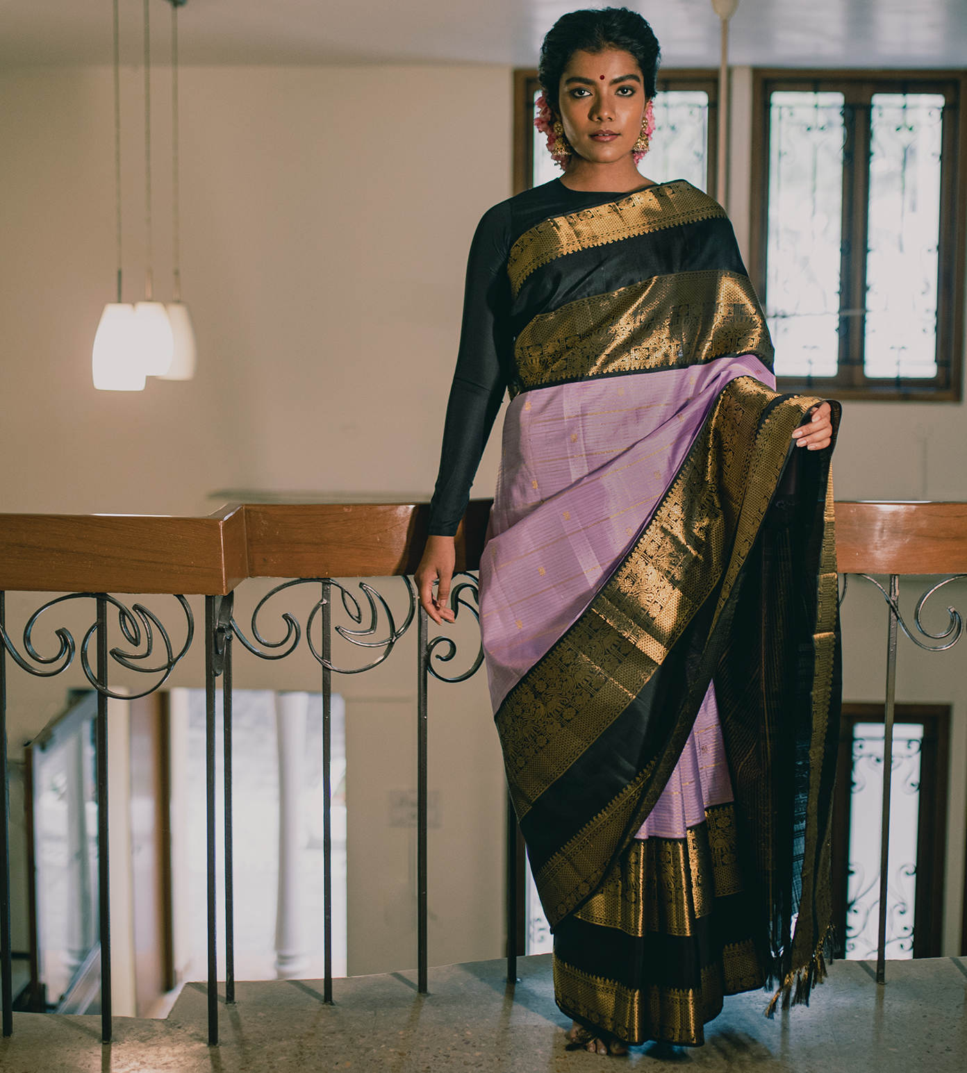 Lavender Kanchipuram Silk Saree