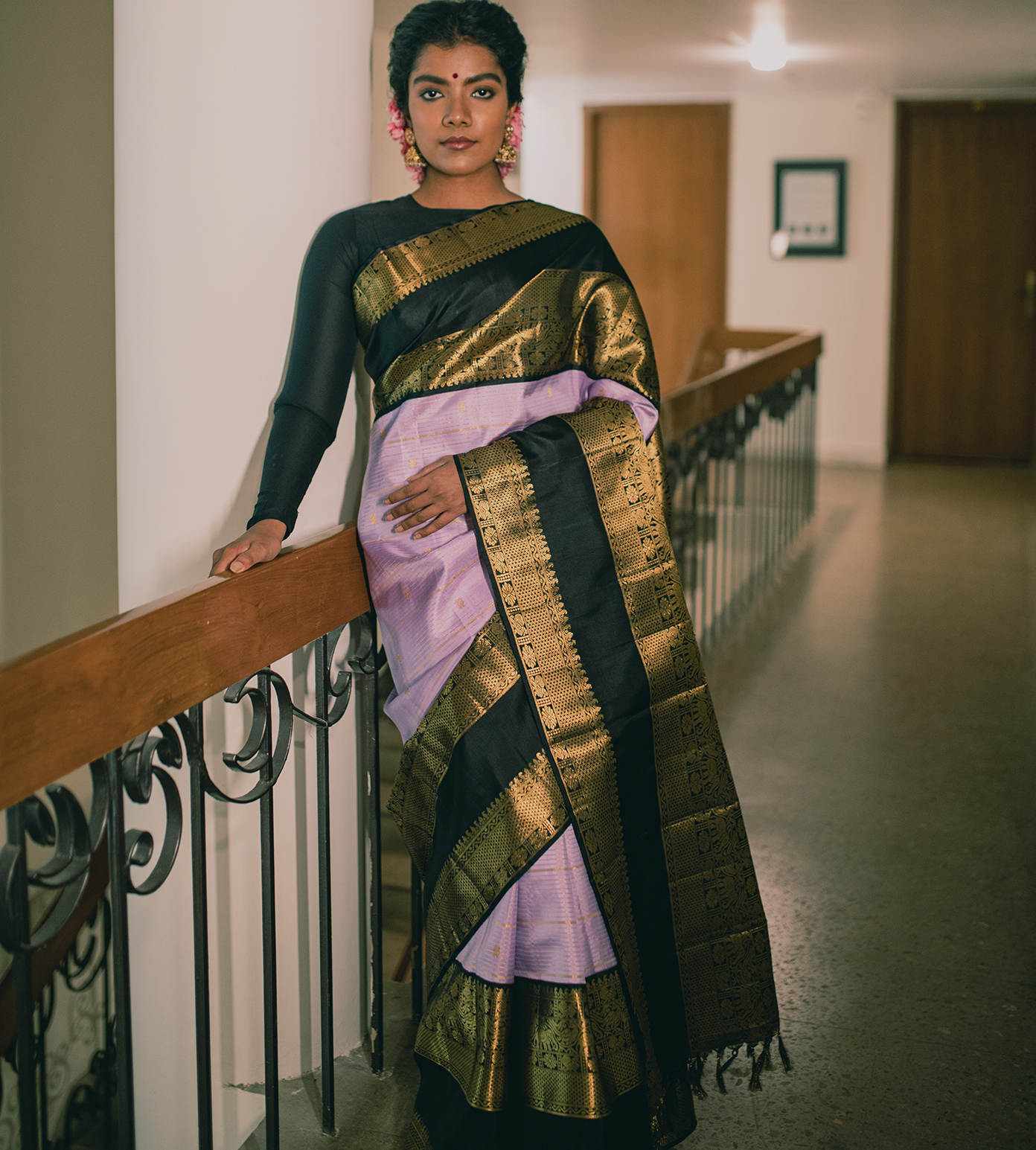 Lavender Kanchipuram Silk Saree