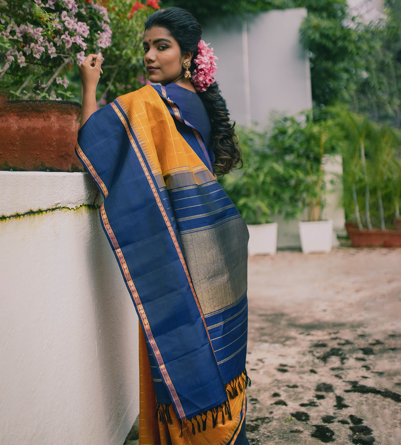 Yellow Kanchipuram Silk Saree