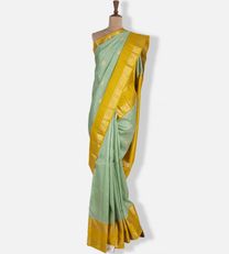 Pistachio Green Kanchipuram Silk Saree1