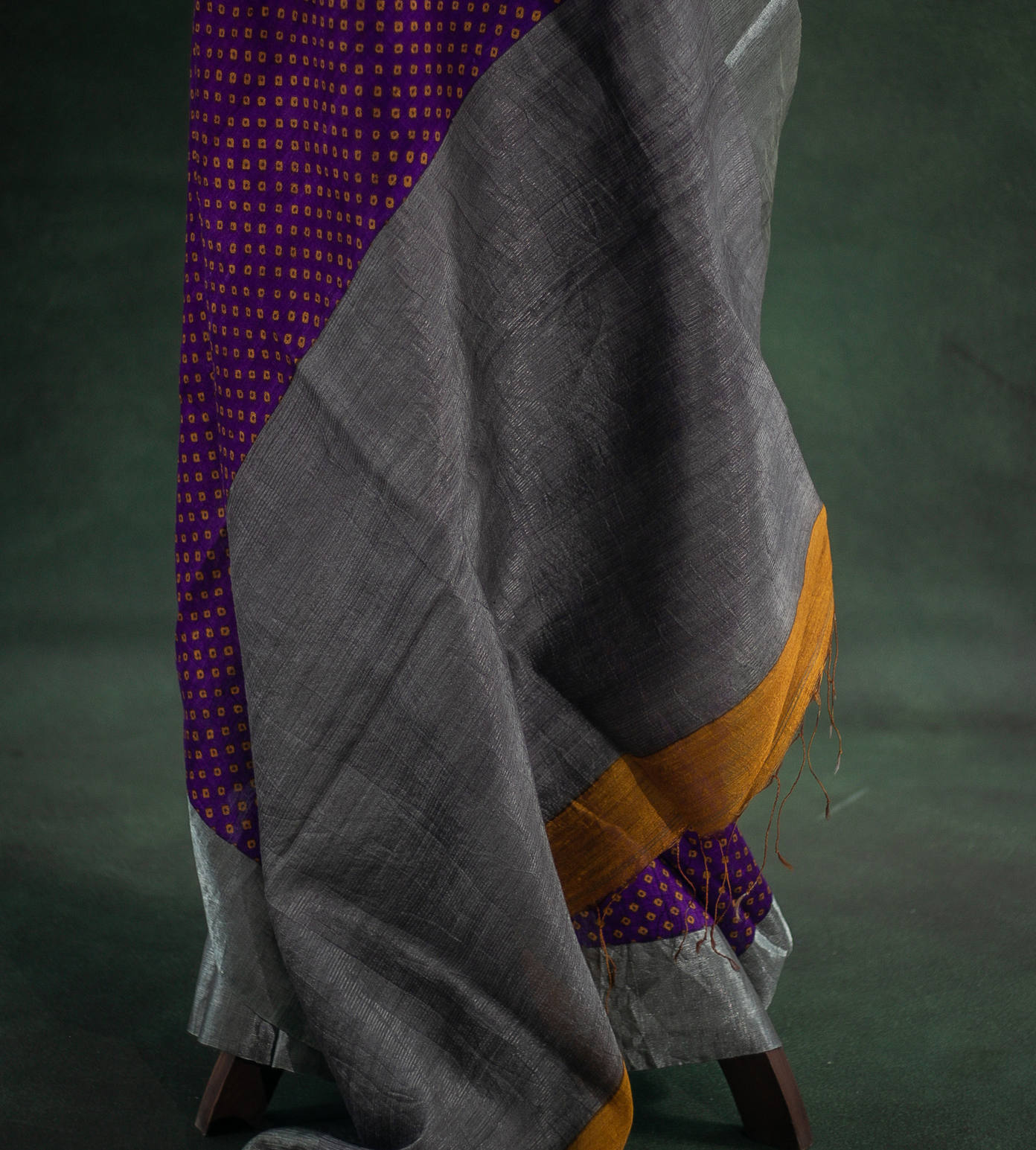 Purple Tussar Printed Saree3