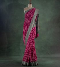 Pink Tussar Printed Saree1